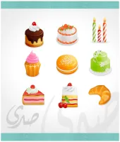 ايقونات حلويات كعك شموع  حلوى 