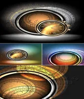 خلفيات ساعات جميله Abstract Clock Backgrounds Vector