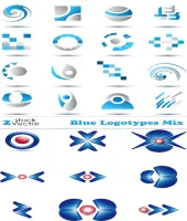 شعارات زرقاء منوعه رائعه Vectors - Blue Logotypes Mix