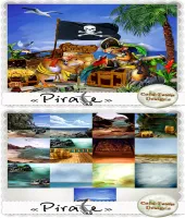 تحميل سكرابز سحاب و شواطيئ و شخصيات روعه Scrap Set - Pirate PNG and JPG Files