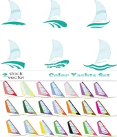تصميم قوارب ملونه شراعيه جميله Color Yachts Set