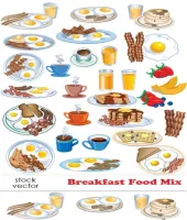 تصميم طعام الافطار منوع Breakfast Food Mix