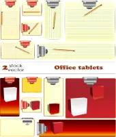 مذكرات مكتبيه بملفات مفتوحه Vectors - Office tablets