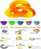 شعارات جديده ملونه فيكتور Creative Color Logo Set