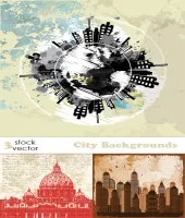 تحميل خلفيات فيكتور مدن Vectors - City Backgrounds
