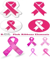 تصميم اشرطه ورديه مميزه Pink Ribbons Elements