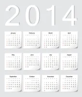 تصميم تقويم ابيض العام الجديد 2014 تحميل مباشر