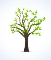 تصميم رسم شجرة مع اوراق خضراء ملف مفتوح