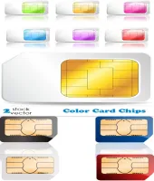 تصميم شرائح جوالات موبايلات Vectors - Color Card Chips