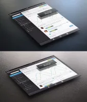 تصميم تابلت رائع ملفات مفتوحه Perspective Tablet Mock-Up