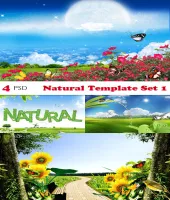 تصميم من الطبيعه الساحره PSD - Natural Template Set 1