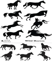 تصاميم خيول جميله Vectors - Wild Horses