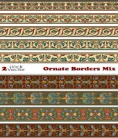 اطارات زخارف ملونه رائعه Ornate Borders Mix