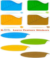 خامات ستيكرات اوراق رائعه Vectors - Leave Texture Stickers