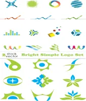 فيكتور شعارات Vectors - Bright Simple Logo Set