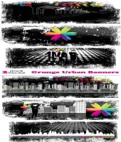 تحميل بنرات فيكتور جميله Vectors - Grunge Urban Banners 4