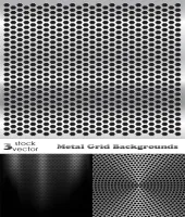 تحميل خلفيات معدنيه جديده Vectors - Metal Grid Backgrounds