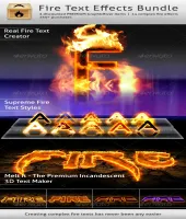 خطوط ناريه Fire Text Effects Bundle