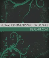 فرش فوتوشوب زهور ازهار 5 Floral Ornaments Vector Brushes